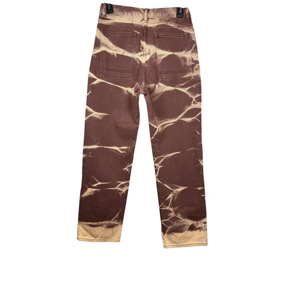 CIDER Tie Dye High Rise Straight Leg Jeans, Brown and Tan, Size Small - Picture 3 of 7